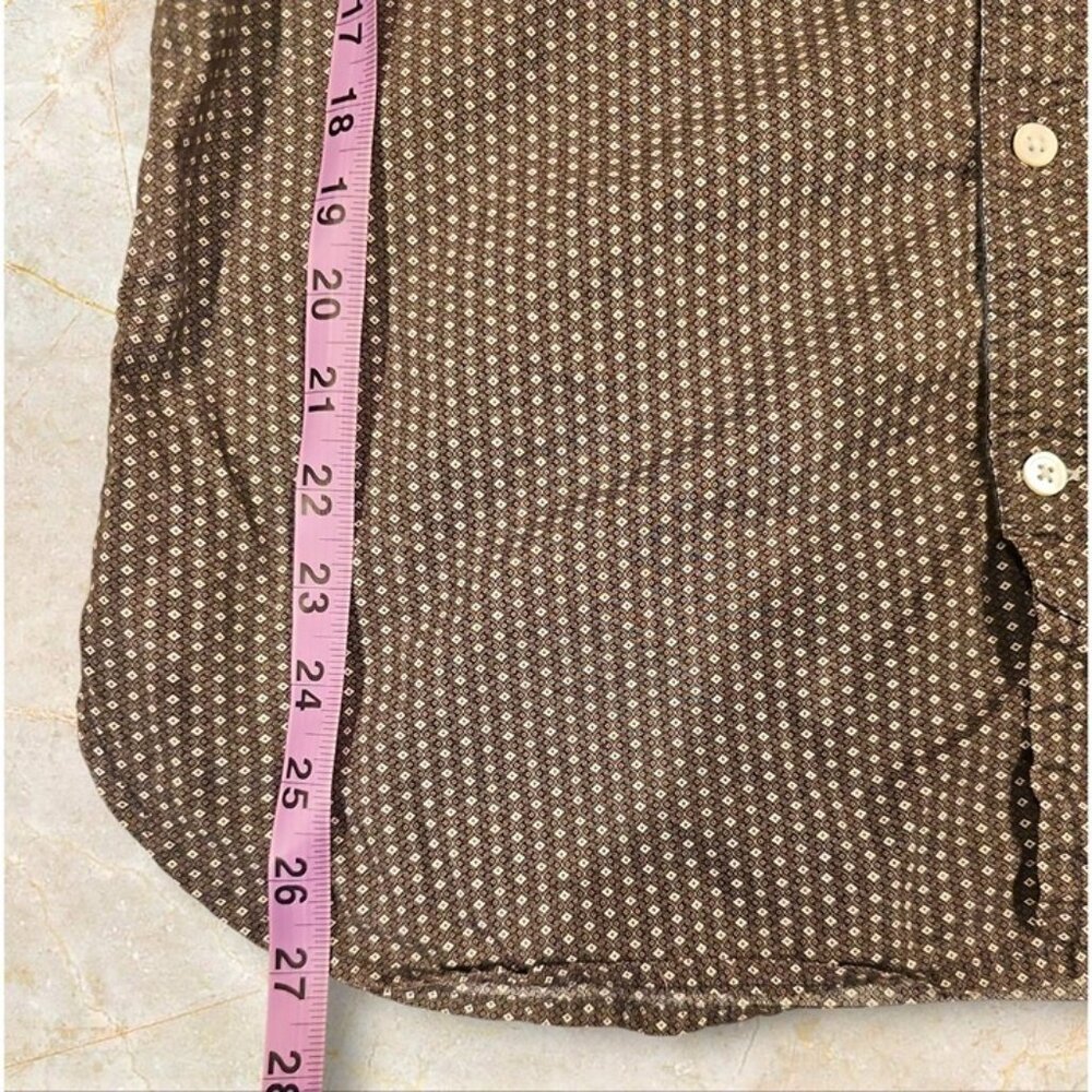 Buffalo David Bitton Slim Fit Mens Shirt M/M Brown Patterned Long Sleeve Cotton - Picture 7 of 9